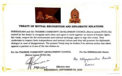 Bilateral Relations with the Thaimne (Temne) Community Development Council (TCDC- SL)